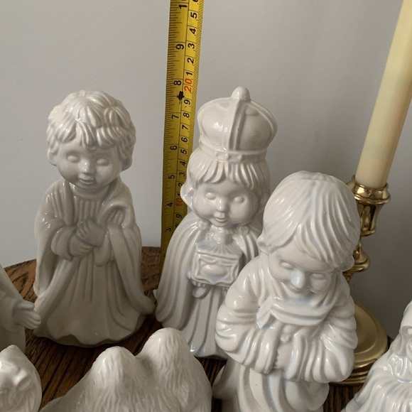 Arnels Pottery Vintage Nativity set Blue Christmas‎ Holy Family Handmade set 10p - Picture 9 of 17